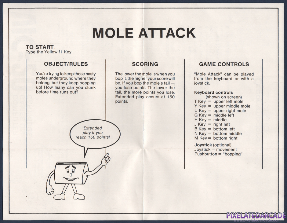 Mole Attack Package Contents: Instruction sheet - Back Mole Attack Package Contents: Instruction sheet - Back