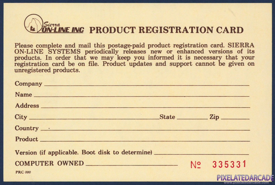 Jawbreaker II Package Contents: Warranty registration card - Back