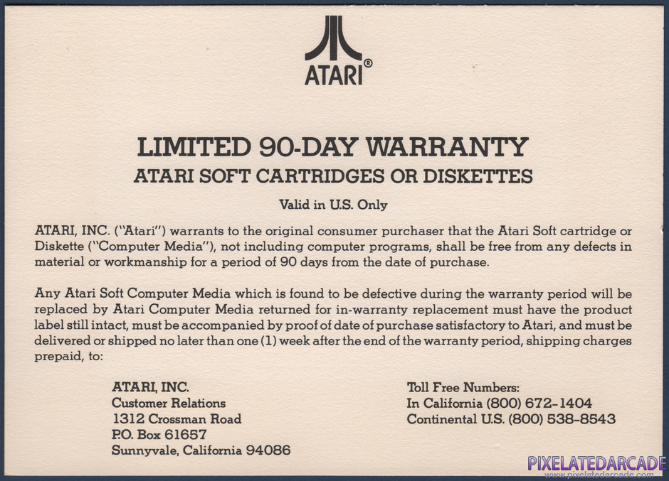 Picnic Paranoia Package Contents: Warranty information card - Front Picnic Paranoia Package Contents: Warranty information card - Front
