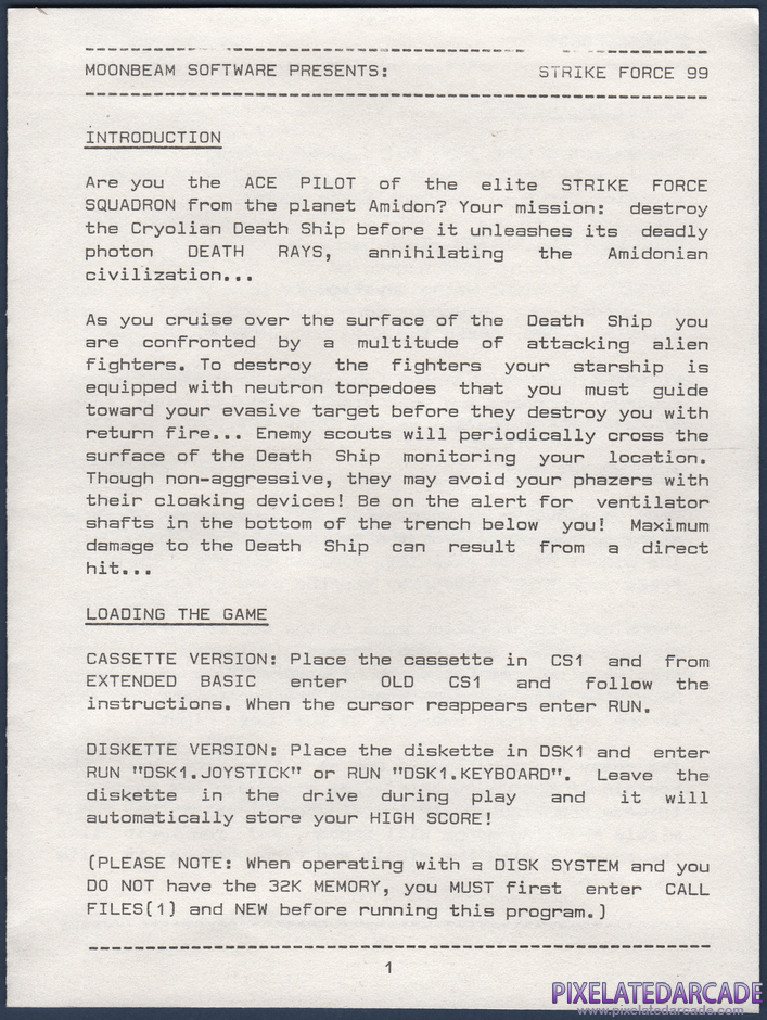 Strike Force 99 Package Contents: Instruction manual - Page 1 Strike Force 99 Package Contents: Instruction manual - Page 1