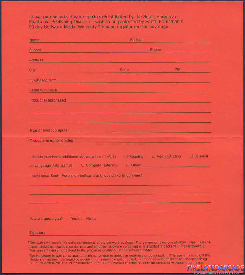 Frog Jump Package Contents: Warranty registration card - Back Frog Jump Package Contents: Warranty registration card - Back