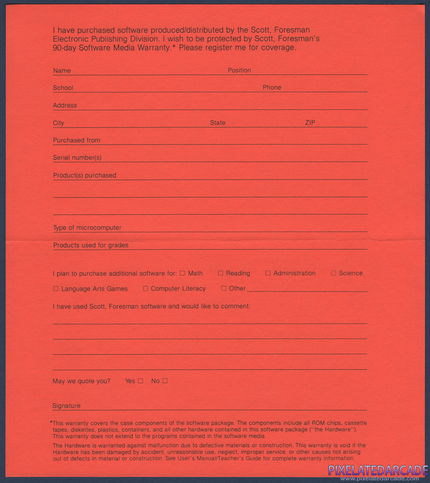 Addition and Subtraction 2 Package Contents: Warranty registration card - Back