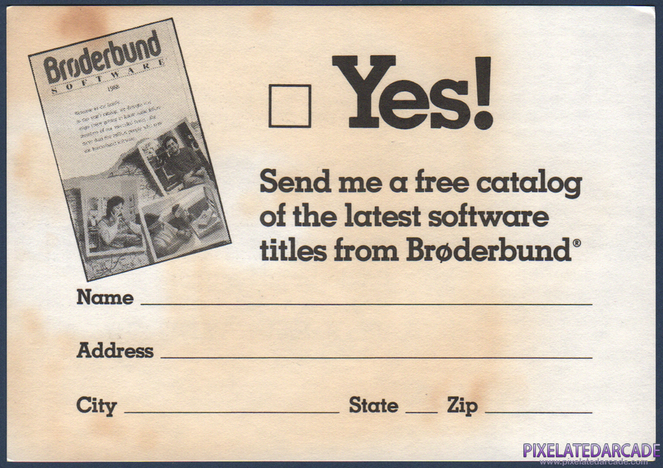 Star Wars Package Contents: Brøderbund software catalog request form - Back