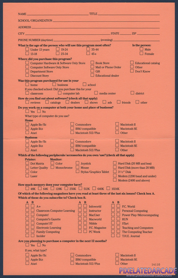 Star Wars Package Contents: Warranty registration card - Back Star Wars Package Contents: Warranty registration card - Back