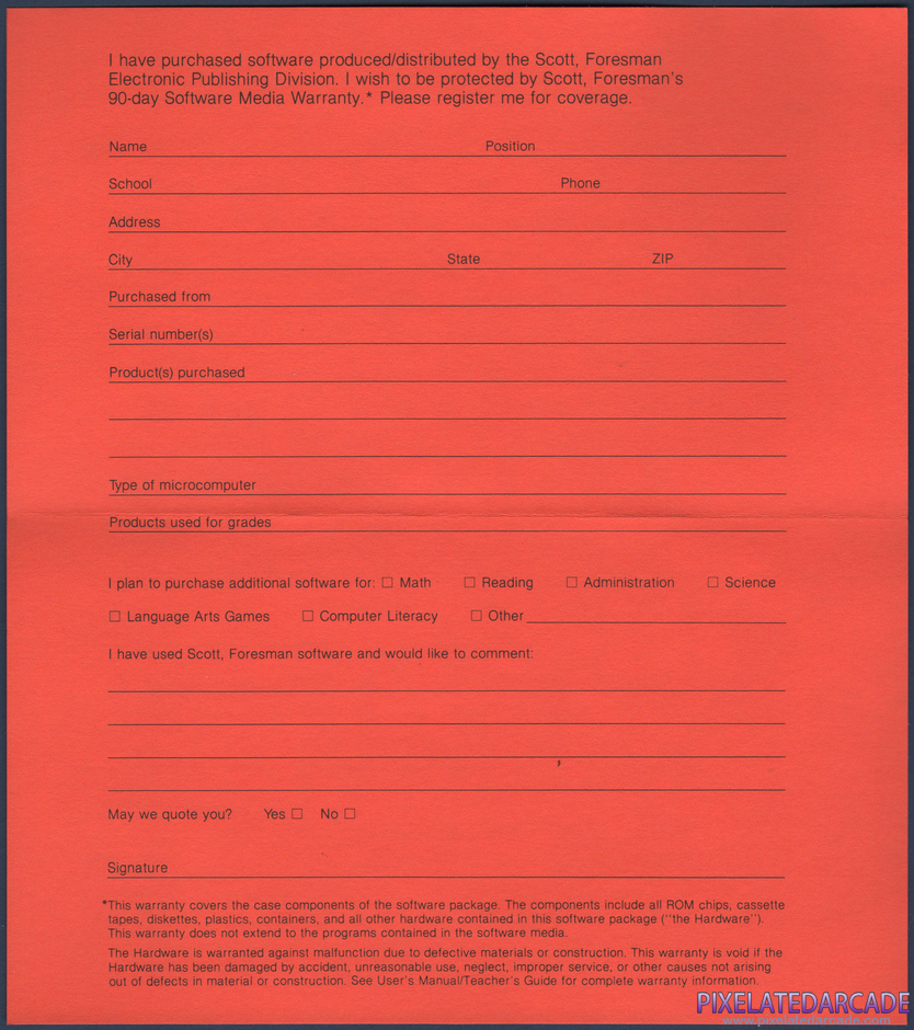 Star Maze Package Contents: Warranty registration card - Back
