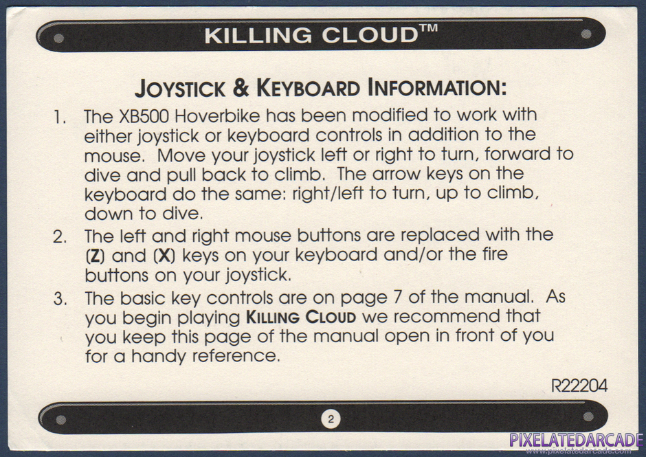 Killing Cloud Package Contents: IBM version instructions addendum - Back Killing Cloud Package Contents: IBM version instructions addendum - Back