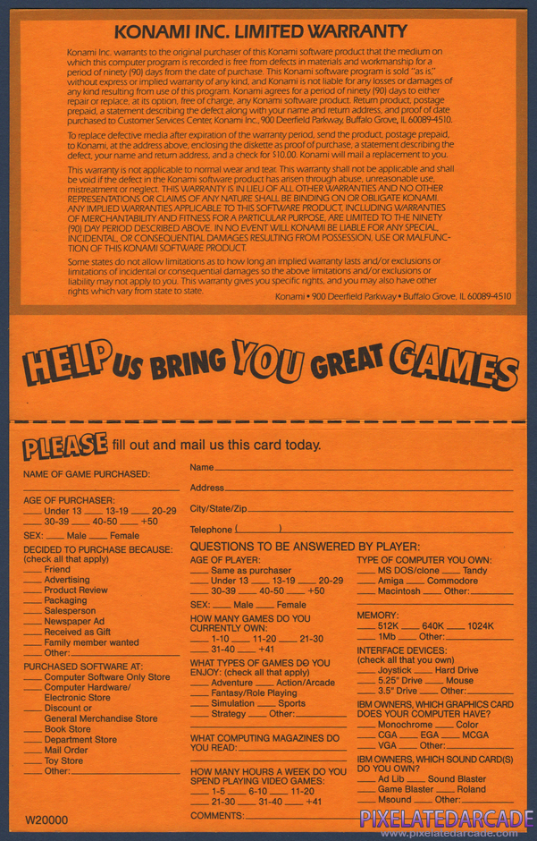 Killing Cloud Package Contents: Warranty registration card - Inside Killing Cloud Package Contents: Warranty registration card - Inside