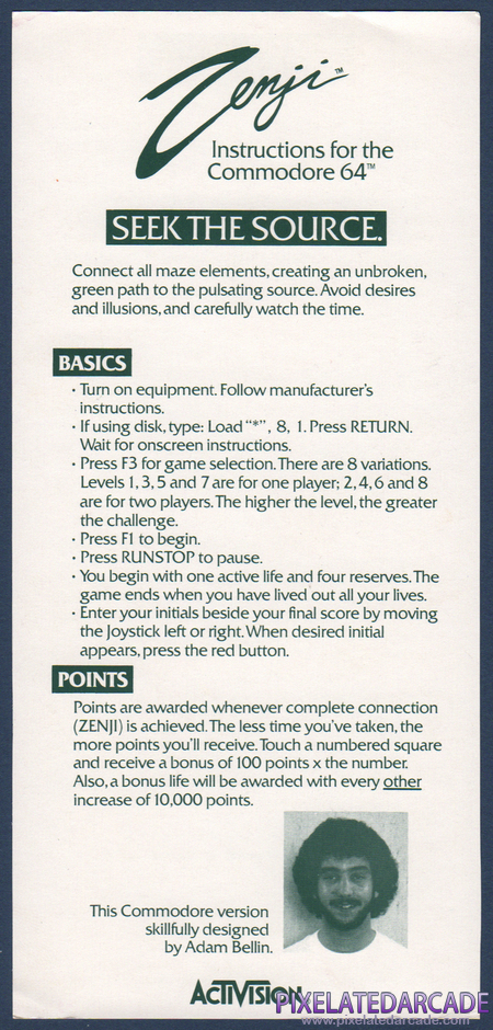 Zenji Package Contents: Instruction sheet - Front