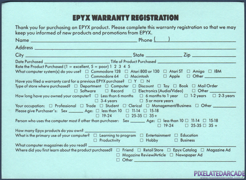 Championship Wrestling Package Contents: Warranty registration card - Back Championship Wrestling Package Contents: Warranty registration card - Back