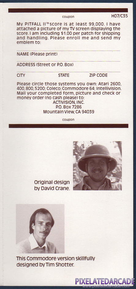Pitfall II: Lost Caverns Package Contents: Instruction manual - Page 3 Pitfall II: Lost Caverns Package Contents: Instruction manual - Page 3