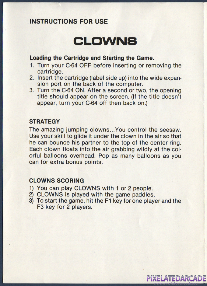 Clowns Package Contents: Instruction manual - Page 2