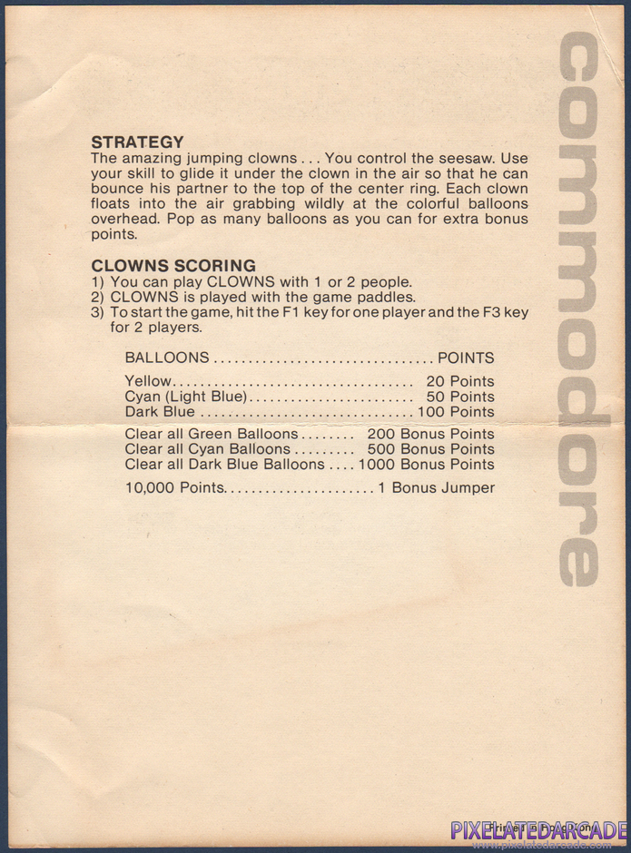 Clowns Package Contents: Instruction sheet - Back