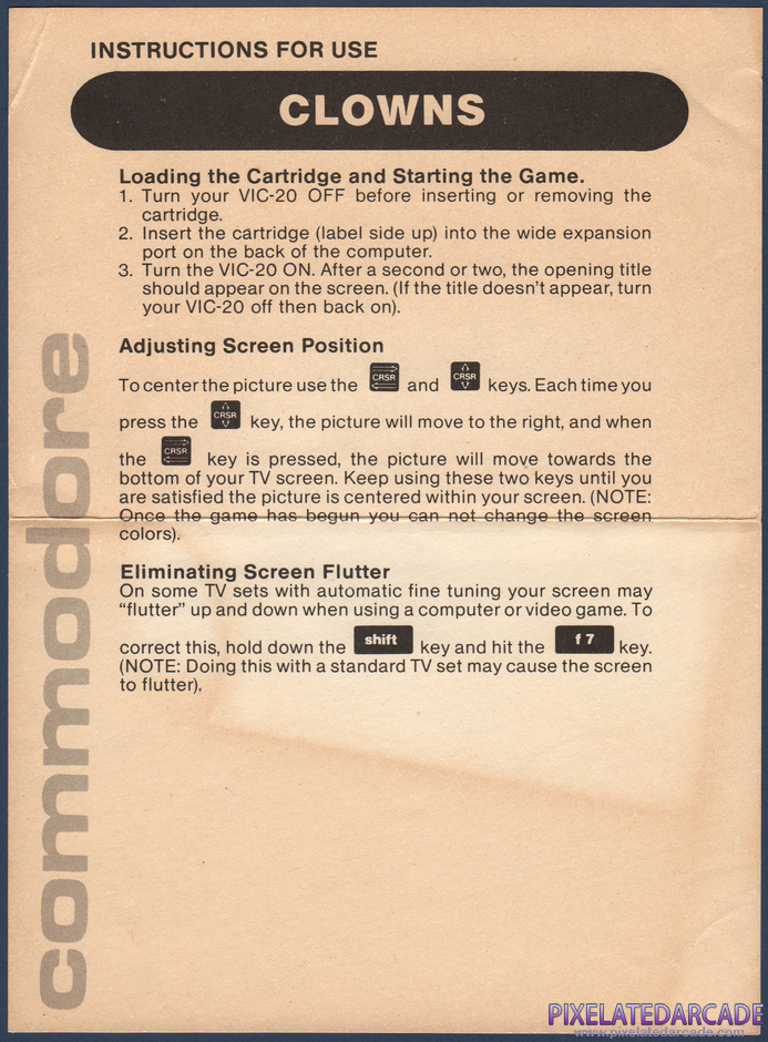 Clowns Package Contents: Instruction sheet - Front Clowns Package Contents: Instruction sheet - Front
