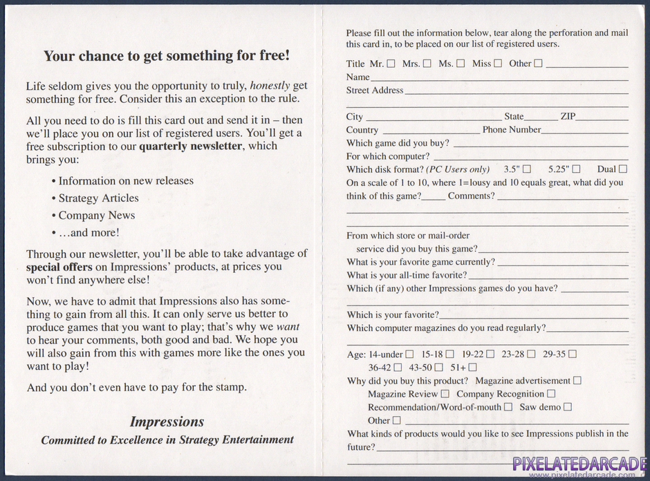 Caesar Package Contents: Warranty registration card - Back Caesar Package Contents: Warranty registration card - Back