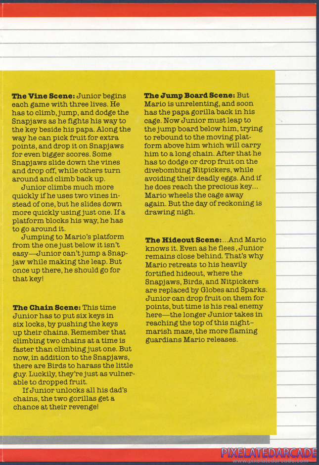 Donkey Kong Junior Package Contents: Instruction manual - Page 3