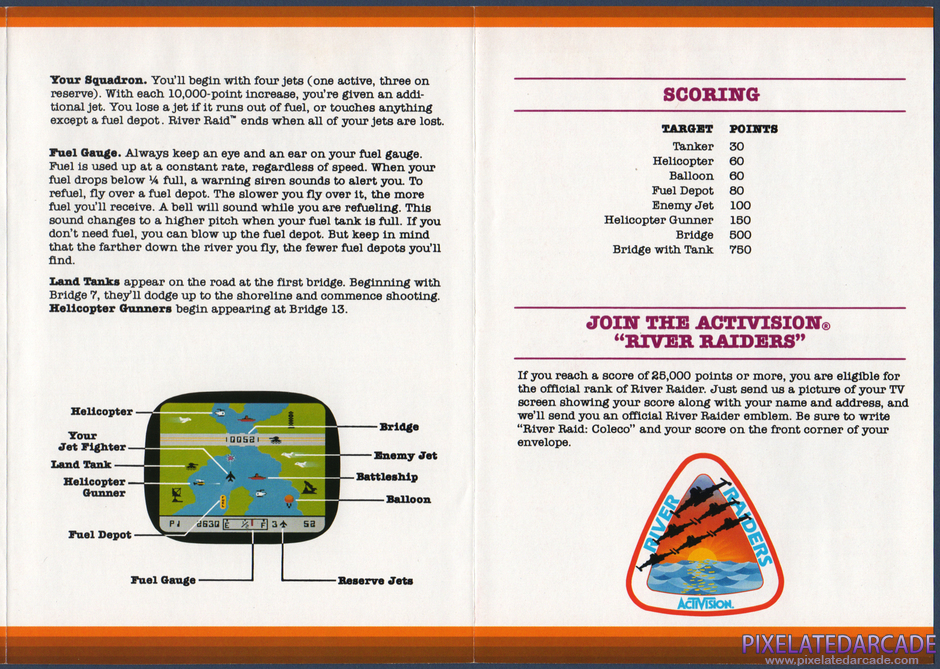 River Raid Package Contents: Instruction manual - Pages 3 - 4 River Raid Package Contents: Instruction manual - Pages 3 - 4