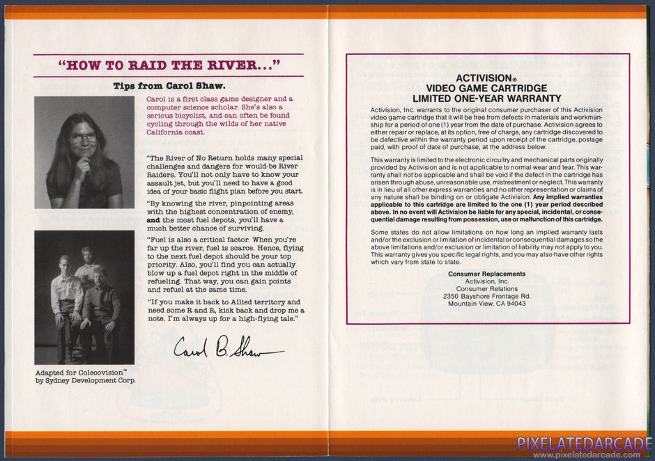 River Raid Package Contents: Instruction manual - Pages 5 - 6 River Raid Package Contents: Instruction manual - Pages 5 - 6