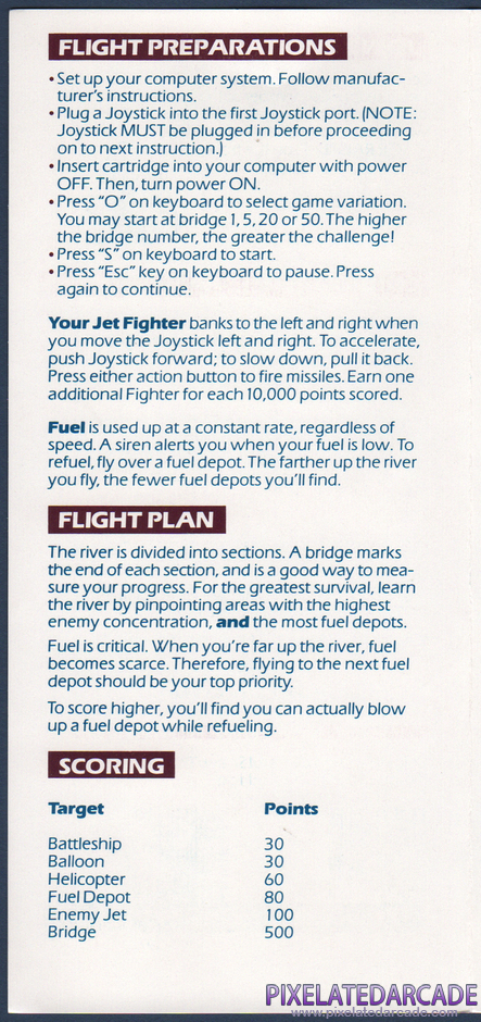 River Raid Package Contents: Instruction manual - Page 2