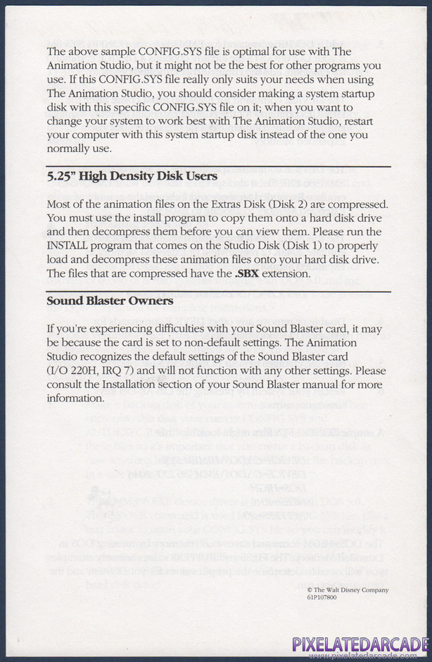 The Animation Studio Package Contents: Technical addendum - Page 4