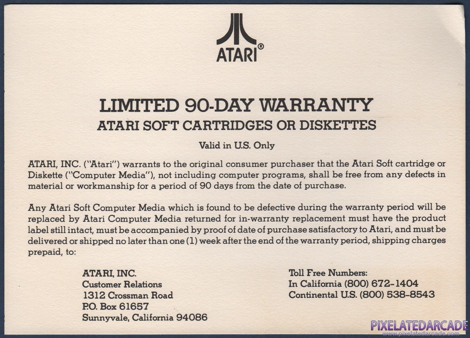 Protector II Package Contents: Warranty information card - Front