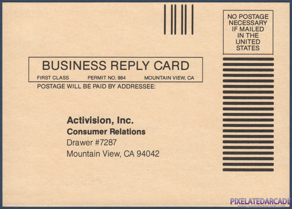 Pitfall! Package Contents: Warranty registration card - Front Pitfall! Package Contents: Warranty registration card - Front