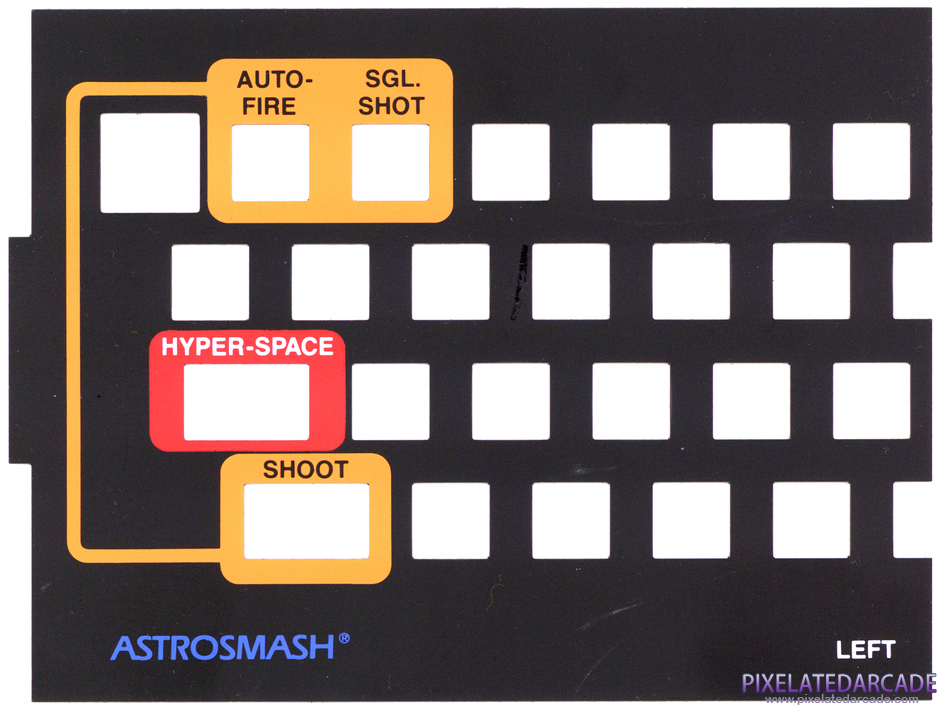 Astrosmash Package Contents: Keyboard overlay - Left Side