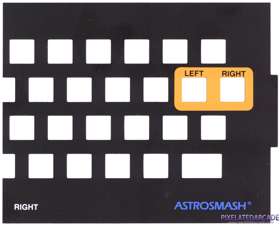 Astrosmash Package Contents: Keyboard overlay - Right Side