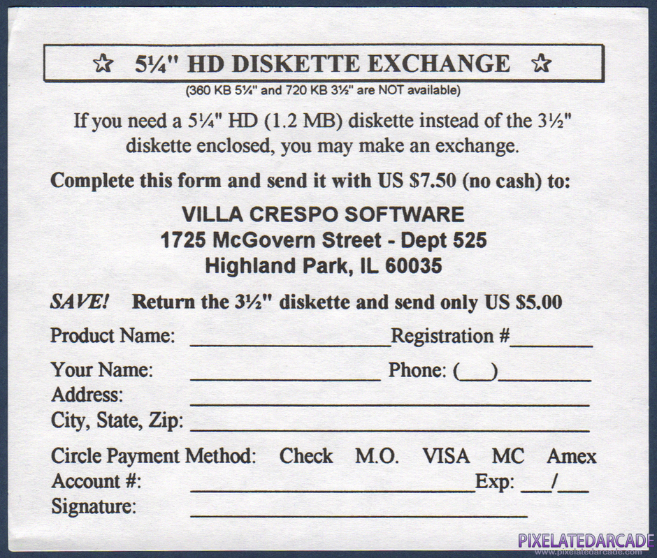 Ruckus Poker Package Contents: 5.25" disk exchange form Ruckus Poker Package Contents: 5.25" disk exchange form
