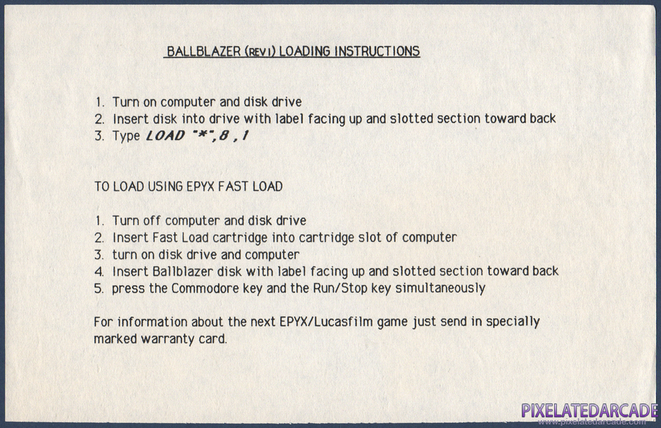 Ballblazer Package Contents: Ballblazer loading instructions Ballblazer Package Contents: Ballblazer loading instructions