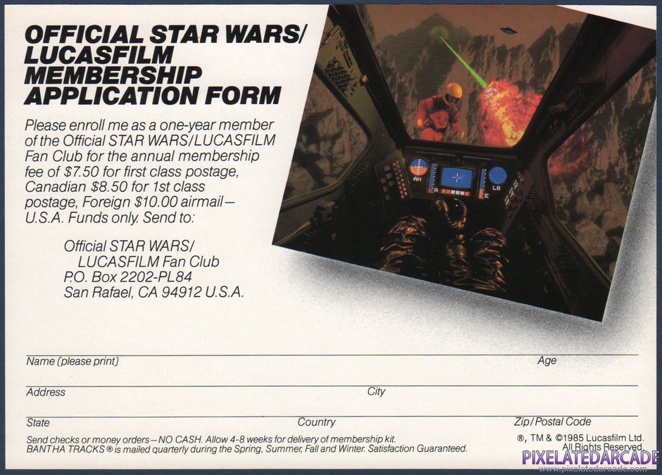 Ballblazer Package Contents: Lucasfilm fan club advertisement - Back Ballblazer Package Contents: Lucasfilm fan club advertisement - Back