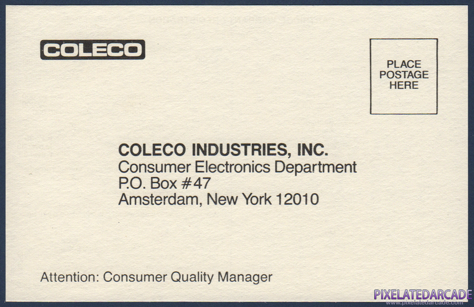 Carnival Package Contents: Warranty registration card - Front Carnival Package Contents: Warranty registration card - Front