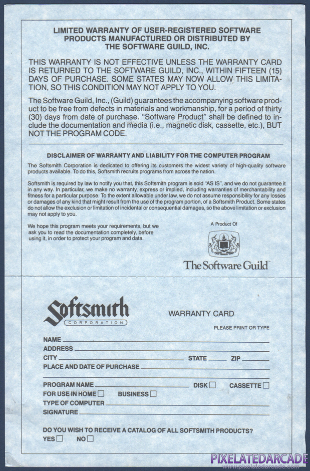 Cyclons Package Contents: Warranty registration card - Back Cyclons Package Contents: Warranty registration card - Back