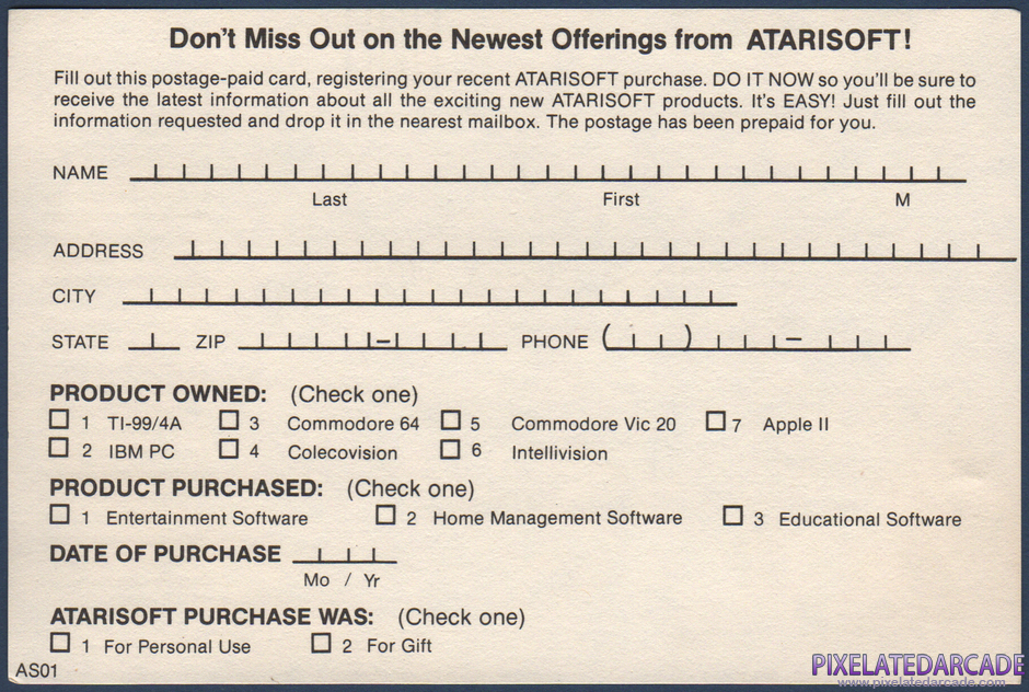 Shamus Package Contents: Product registration card - Front Shamus Package Contents: Product registration card - Front