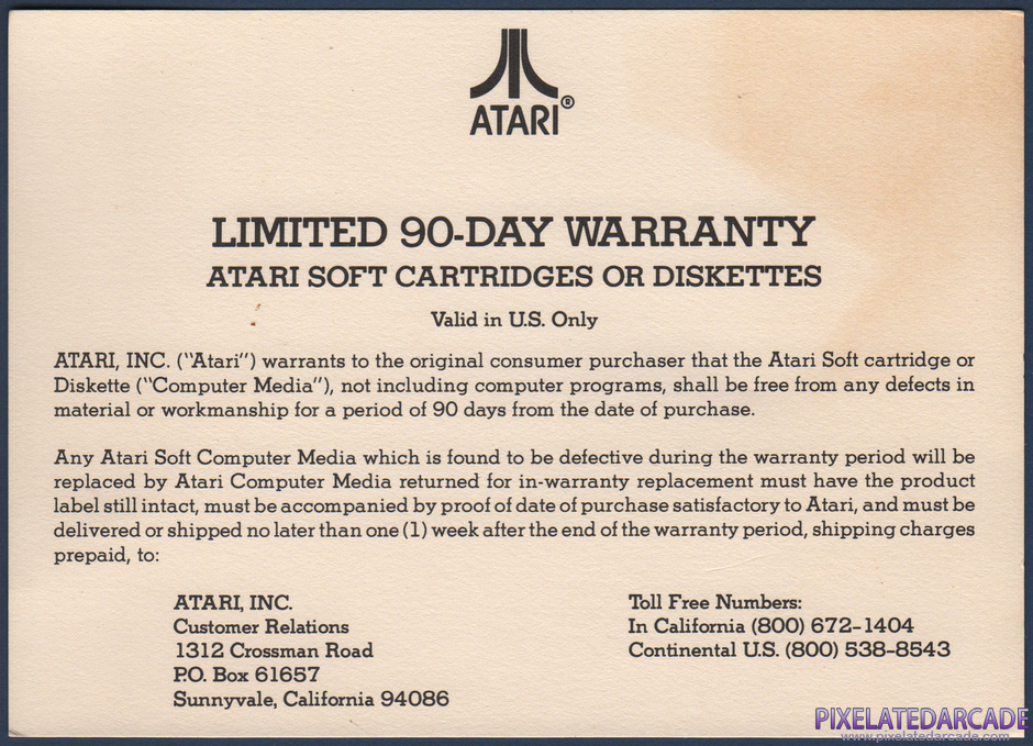 Shamus Package Contents: Warranty information card - Front Shamus Package Contents: Warranty information card - Front