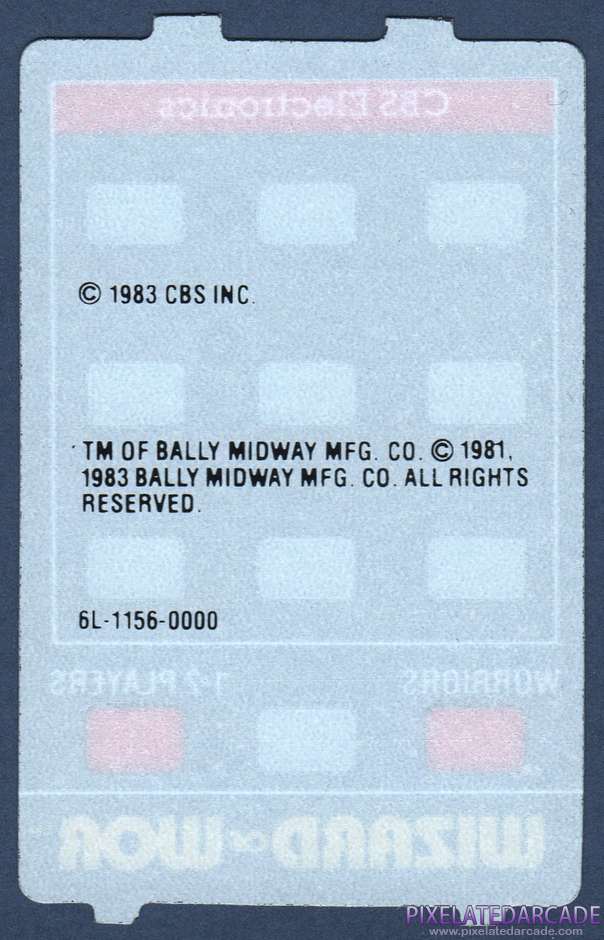 Wizard of Wor Package Contents: Controller overlay - Back