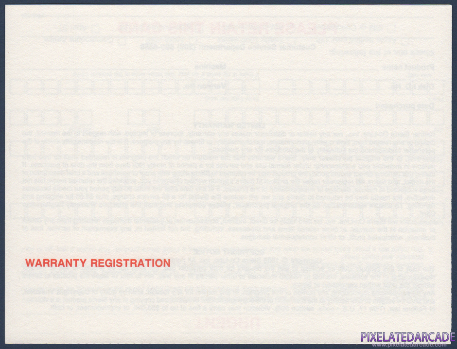 Sierra Championship Boxing Package Contents: Warranty registration card - Back