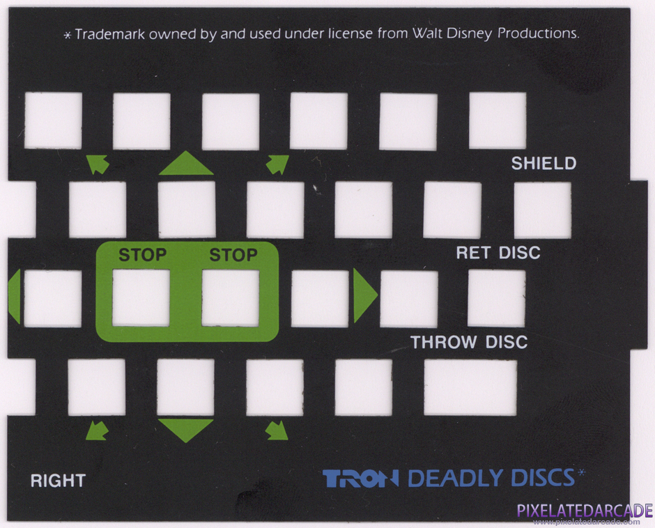 TRON: Deadly Discs Package Contents: Keyboard overlay - Right Side TRON: Deadly Discs Package Contents: Keyboard overlay - Right Side