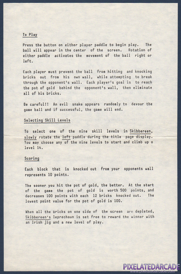 Skibbereen Package Contents: Instruction sheet - Back