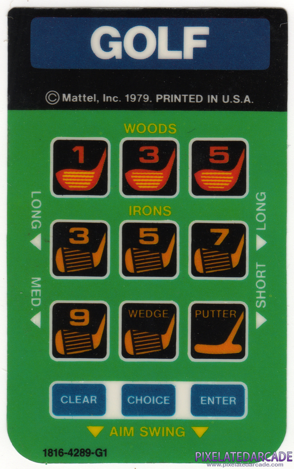 PGA Golf Package Contents: Controller overlay