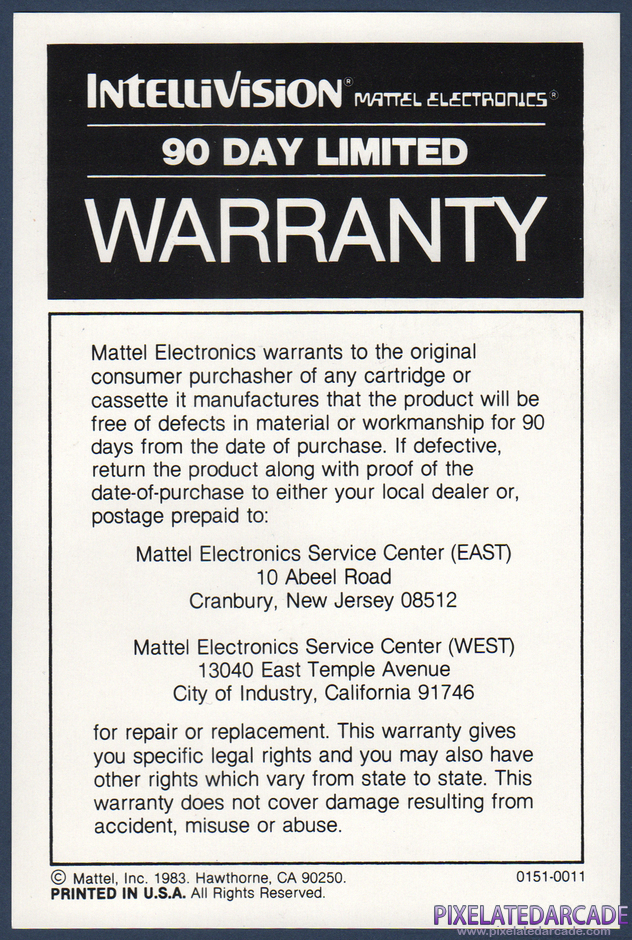 Loco-Motion Package Contents: Warranty information card Loco-Motion Package Contents: Warranty information card