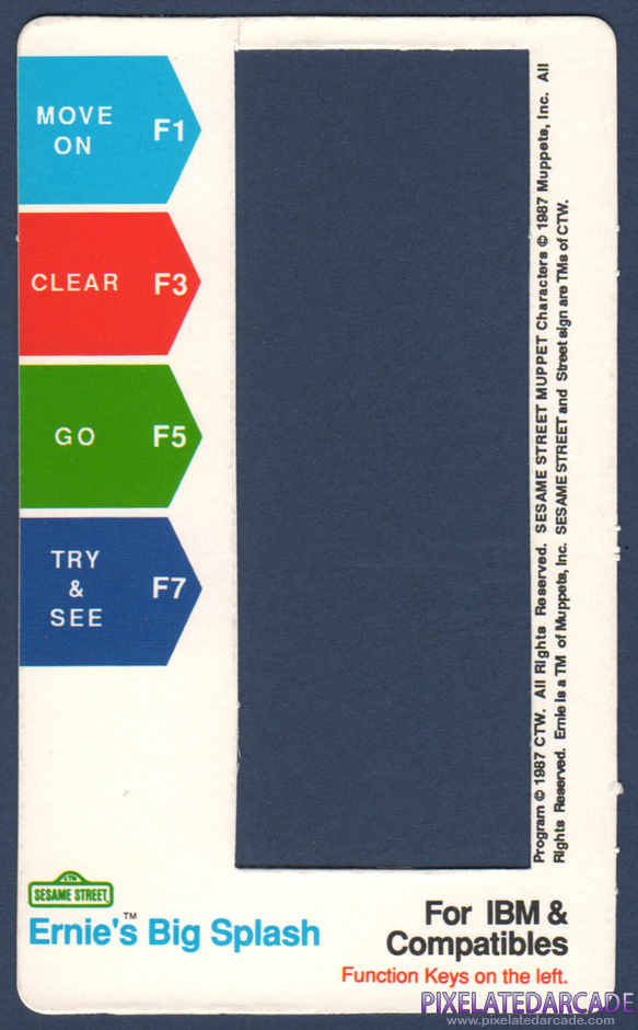 Sesame Street Learning Library: Volume Two Package Contents: Ernie's Big Splash keyboard overlay - Scan Sesame Street Learning Library: Volume Two Package Contents: Ernie's Big Splash keyboard overlay - Scan