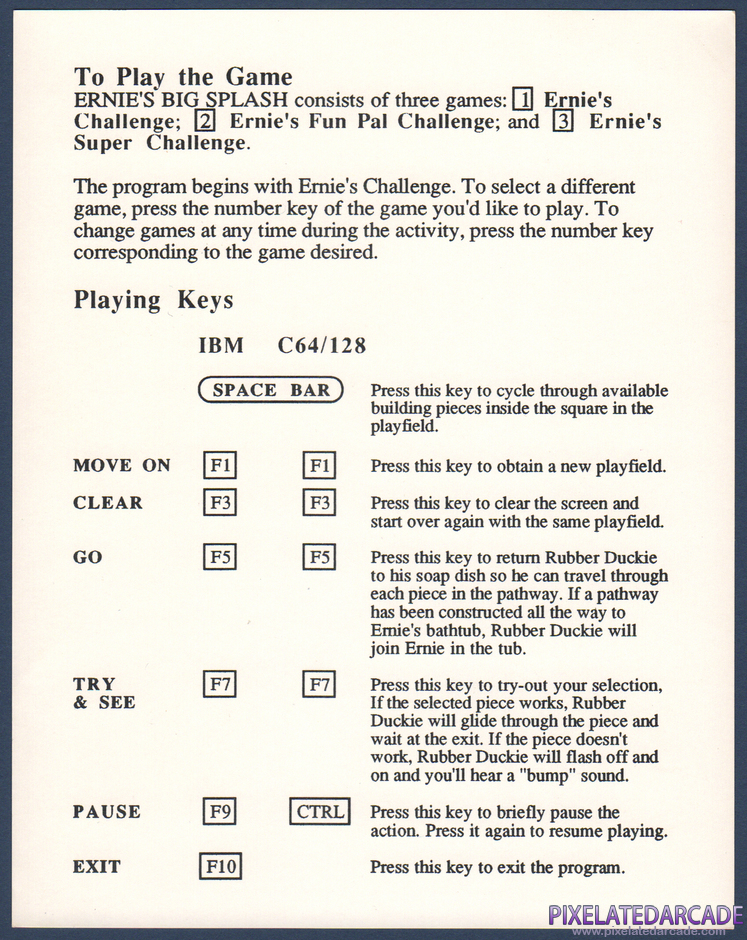 Sesame Street Learning Library: Volume Two Package Contents: Ernie's Big Splash reference card - Back Sesame Street Learning Library: Volume Two Package Contents: Ernie's Big Splash reference card - Back