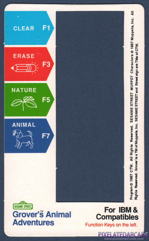 Sesame Street Learning Library: Volume Two Package Contents: Grover's Animal Adventures keyboard overlay - Scan Sesame Street Learning Library: Volume Two Package Contents: Grover's Animal Adventures keyboard overlay - Scan