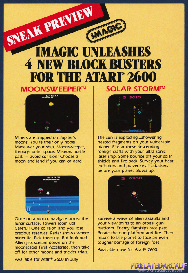Moonsweeper Package Contents: Imagic sneak preview flyer - Front Moonsweeper Package Contents: Imagic sneak preview flyer - Front