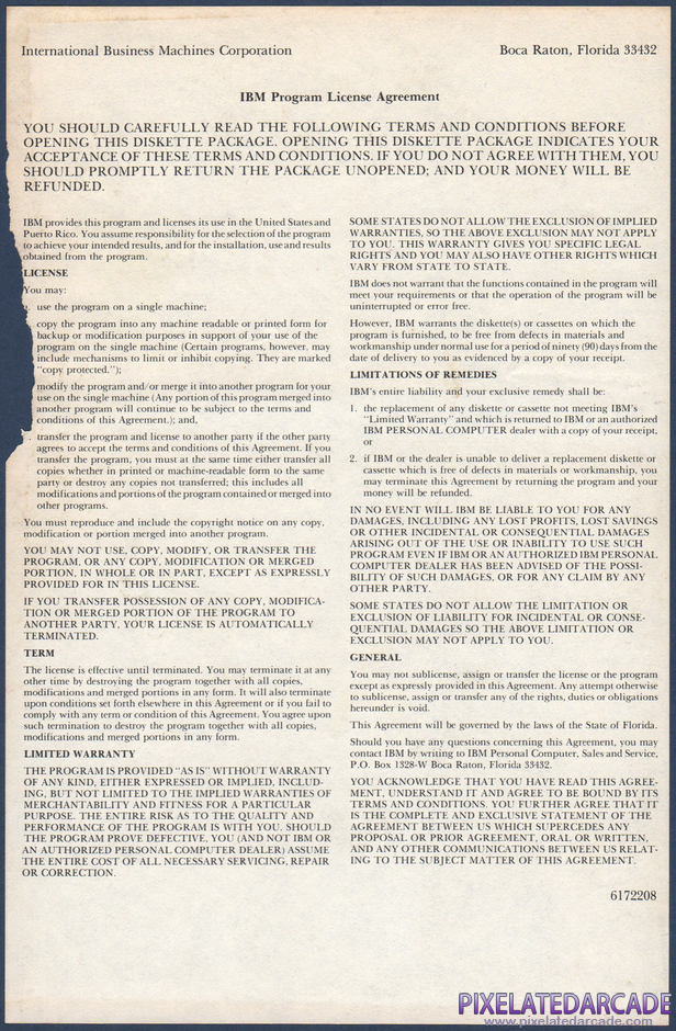 Arithmetic Games Set 2 Package Contents: IBM Program License Agreement Arithmetic Games Set 2 Package Contents: IBM Program License Agreement