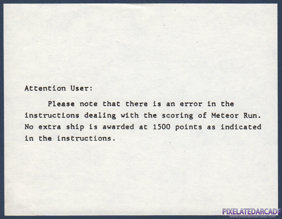 Meteor Run Package Contents: Instructions addendum Meteor Run Package Contents: Instructions addendum