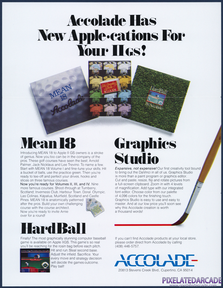 Mean 18 Famous Course Disk Volume II Package Contents: Accolade Apple IIgs product flyer Mean 18 Famous Course Disk Volume II Package Contents: Accolade Apple IIgs product flyer