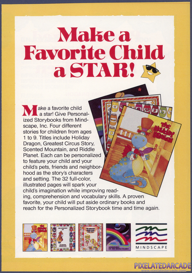 Xevious Package Contents: Mindscape storybooks flyer - Front