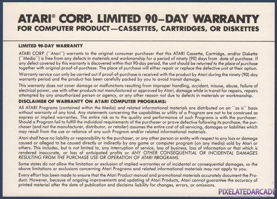 Scrapyard Dog Package Contents: Warranty information card - Back Scrapyard Dog Package Contents: Warranty information card - Back