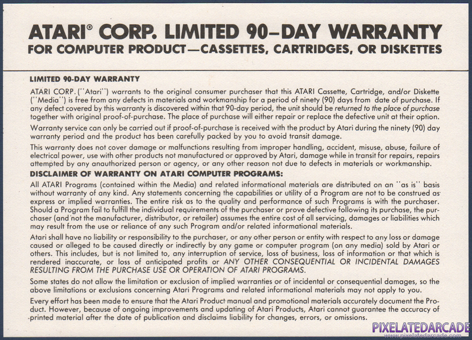 Midnight Mutants Package Contents: Warranty information card - Back Midnight Mutants Package Contents: Warranty information card - Back